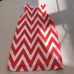 🌿Orange and cream chevron tank dress - size Small🌿